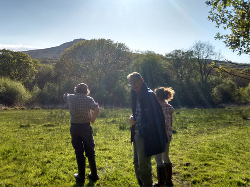 A landowner identifying possible INNS with support from the National Park Authority's Stitch in Time project