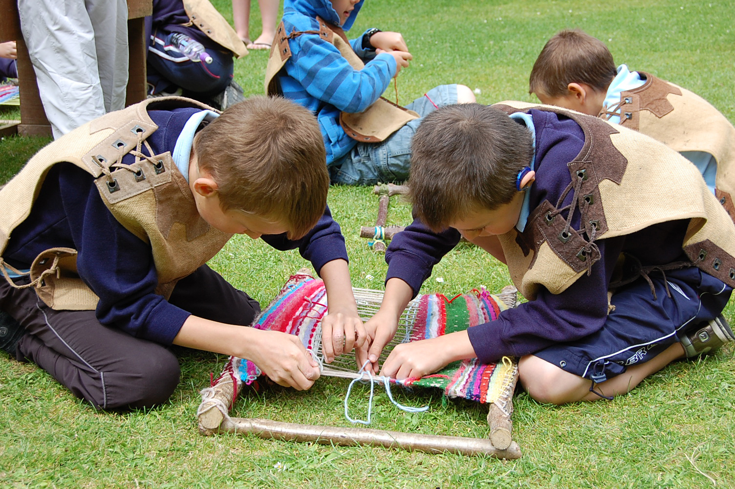 Tudor activities at Carew Castle, Pembrokeshire Coast National Park, Wales, UK