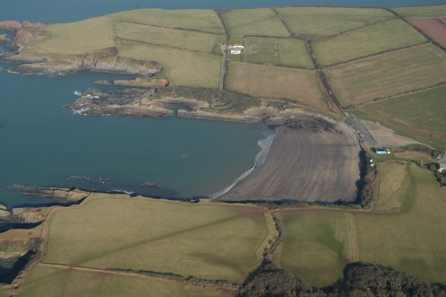 Aerial photograph of West Angle Bay, Pembrokeshire, Wales, UK