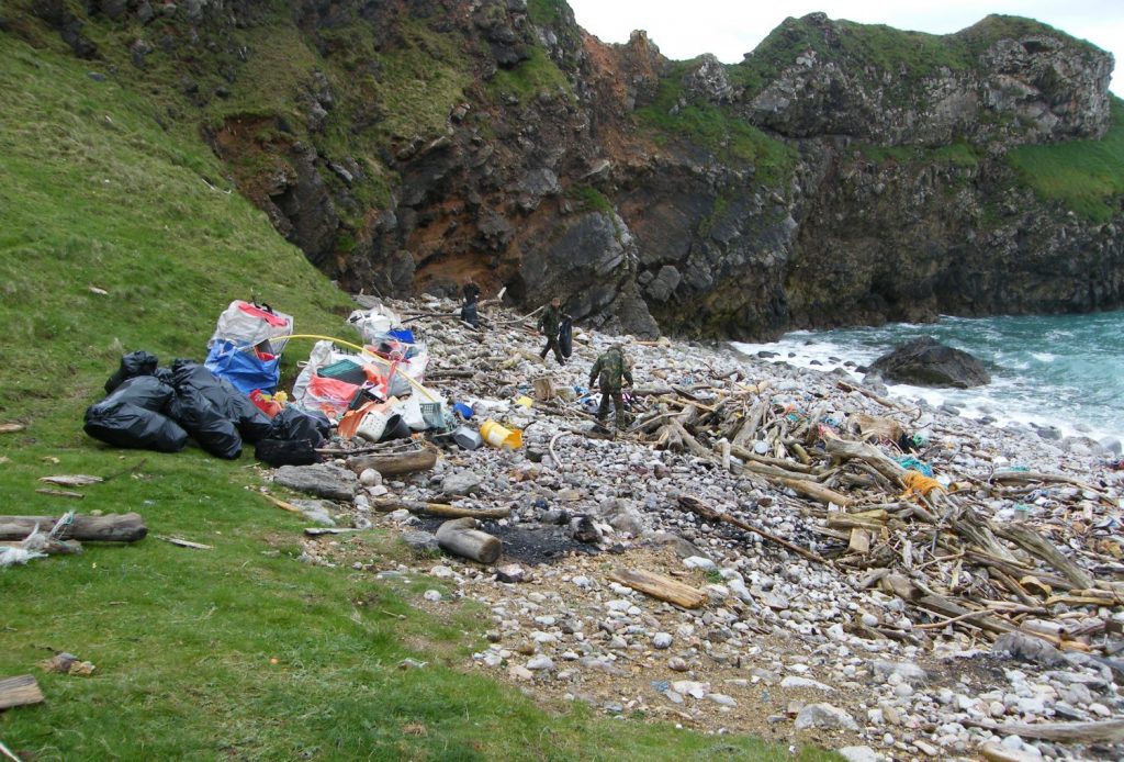 Beach clean at Bullslaughter Bay on the Castlemartin Range, Pembrokeshire Coast National Park, Wales, UK