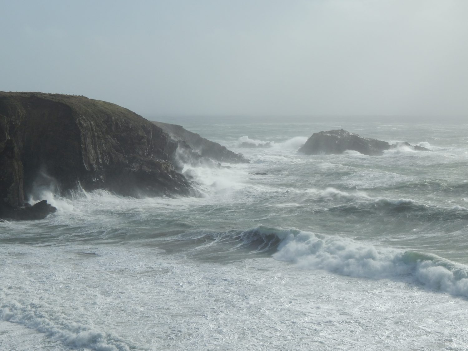 Caerfai Bay during Storm Ophelia in 2017.​