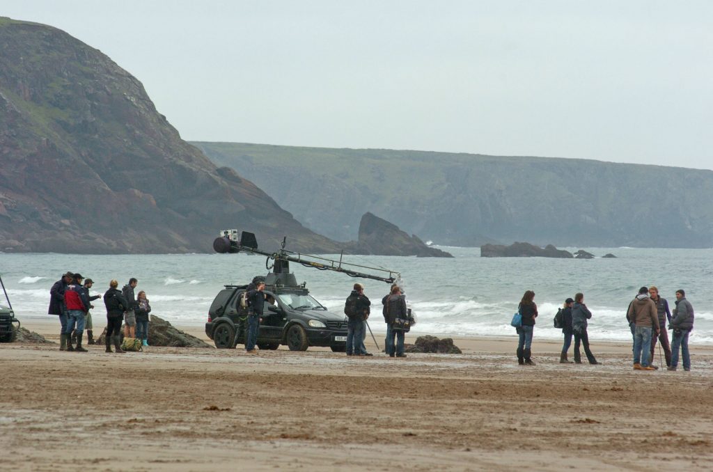 Snow White and the Huntsman filming at Marloes Sands, Pembrokeshire Coast National Park, Wales, UK