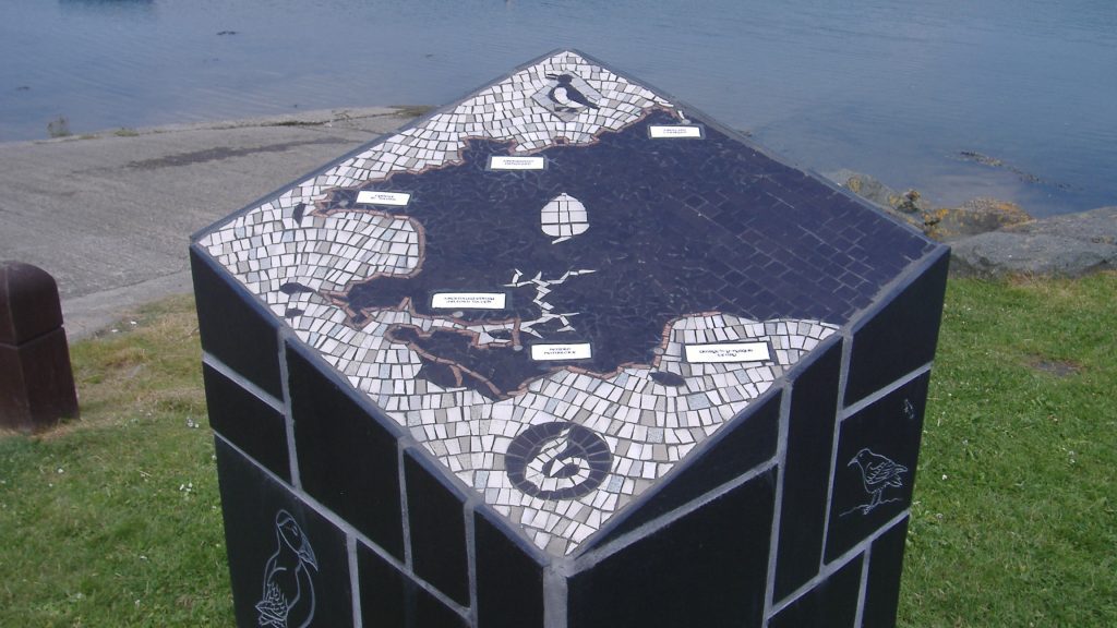 Marker signifying the start of the Pembrokeshire Coast Path National Trail in St Dogmaels