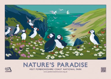 NATURE'S PARADISE retro railway poster