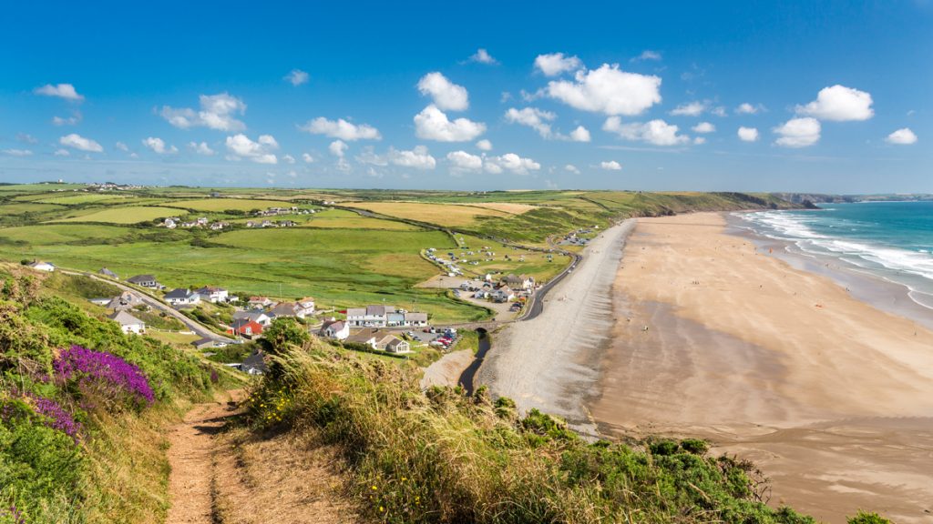 View of Newgale south from the Pembrokeshire Coast Path National Trail