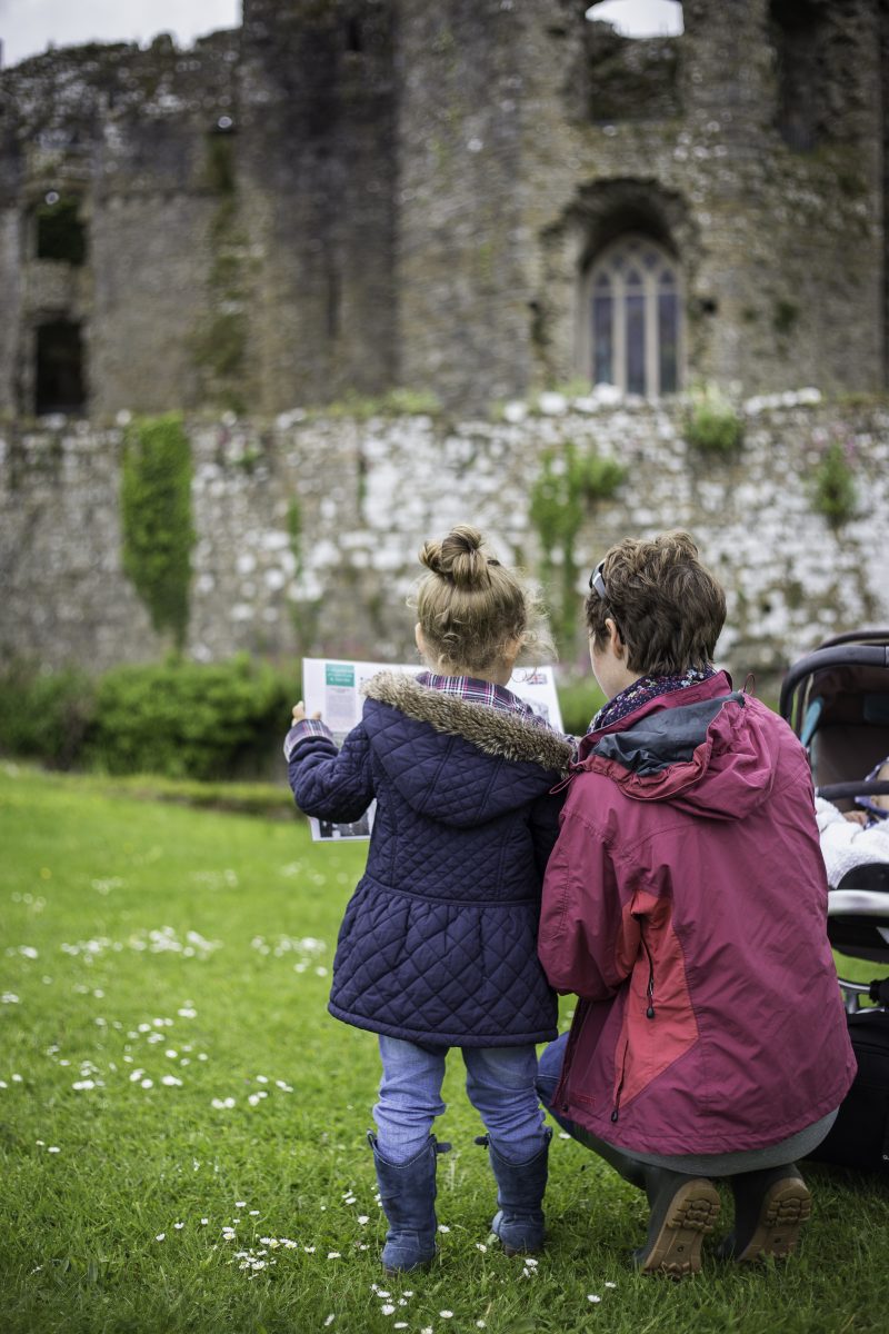 Mother and daughter at Carew Castle