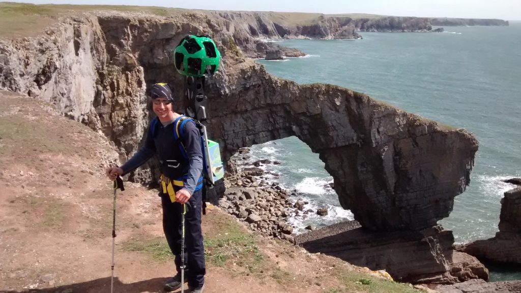 Google Trekker at the Green Bridge of Wales