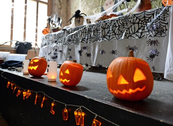 Pumpkin lanterns at Carew Castle