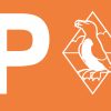 Image featuring the letter P (to signify parking) next to an outline of the Pembrokeshire Coast National Park logo (featuring a razorbill sitting on a rock inside diamond outline.