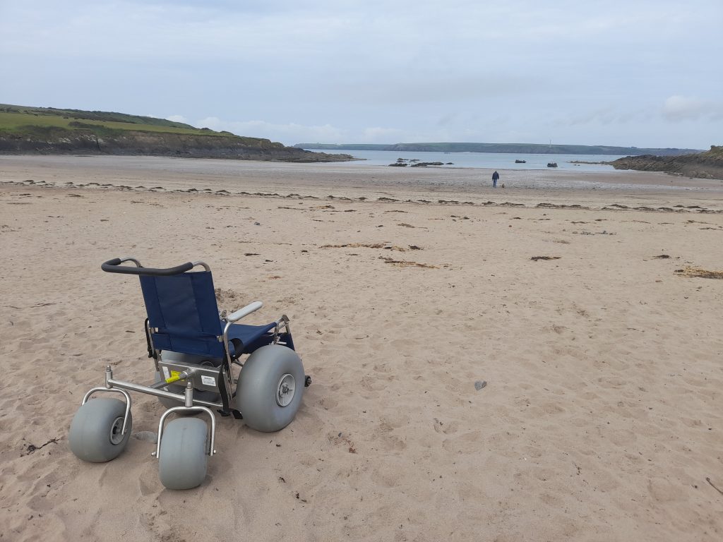 Beach wheelchair on Angle beach