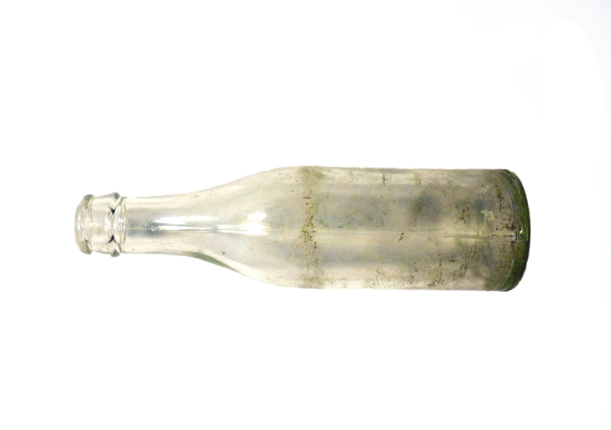 Forensic style photograph of glass bottle