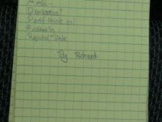 Acrostic poems that reads: The Adder. Ambi Dextrous? Don't think so! Evidently Rejected limbs. By Richard