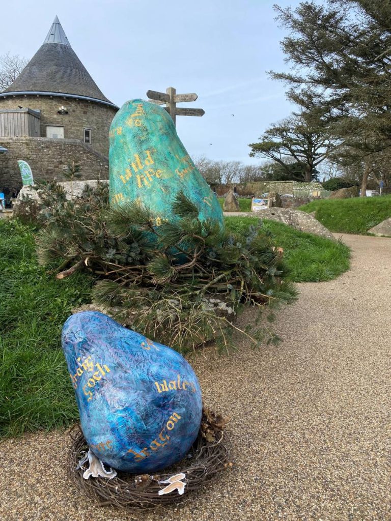 Dragon eggs waiting to hatch in Oriel y Parc's Courtyard