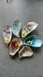 A collection of pretty sea trinkets made from shells.