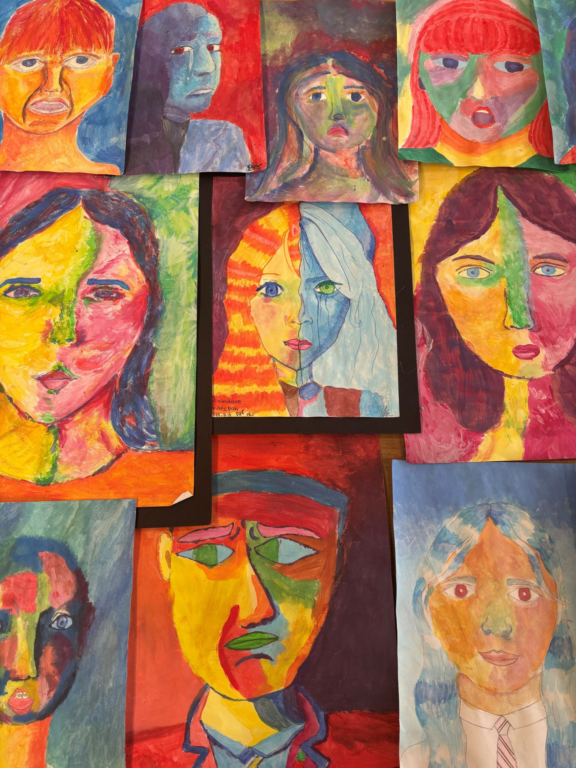 Various pieces of artwork created by pupils at Ysgol Penrhyn Dewi